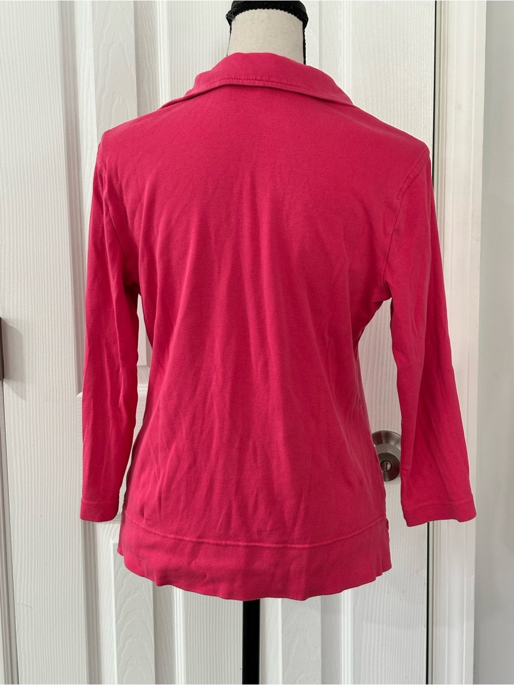 Tory Burch Hot Pink Long-Sleeve Polo Top - Picture 3 of 12